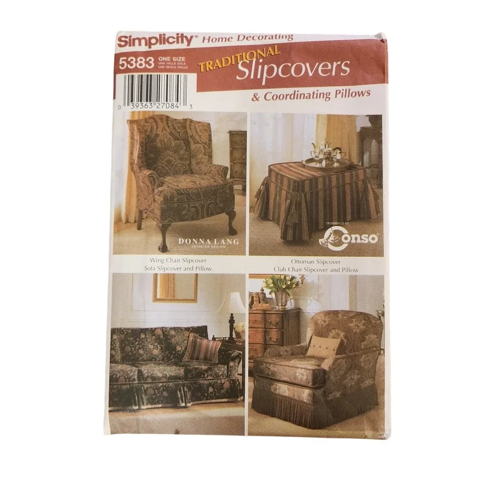 Simplicity 5383 & McCalls 9391 Home Decorating Slipcovers & Coordinating Pillows